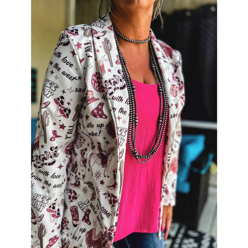 NEW AVERY APPAREL the cowgirl western blazer in white